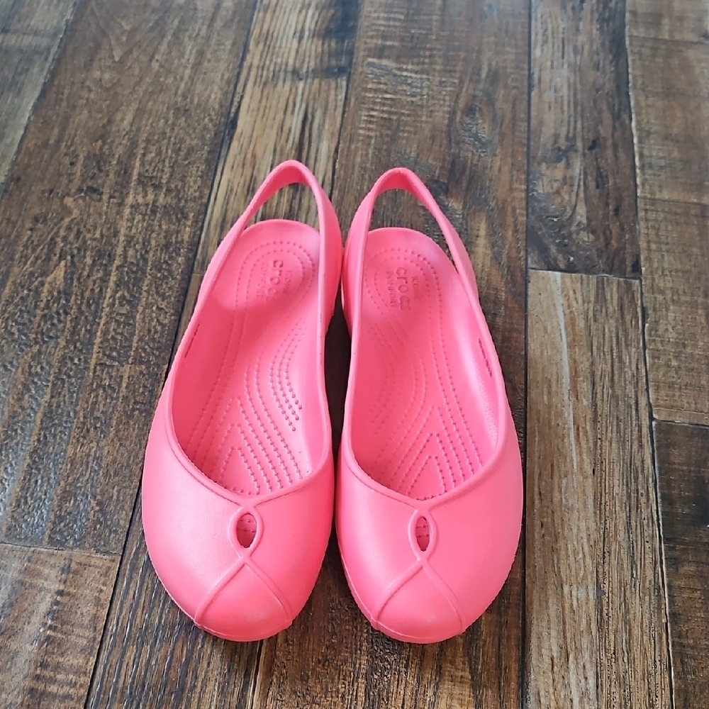 CROCS Women's‎ Bright Coral Slingback Flats - Picture 10 of 12